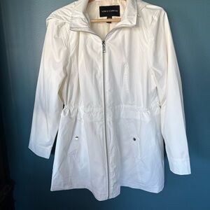 Vince Camuto White Lightweight Zip Front Jacket Women’s XL Water Wind Resistant